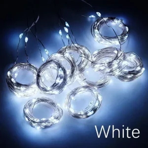 USB LED Curtain String Lights - 8 Mode Fairy Lights for Holiday Decor - White