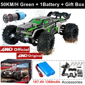 1:16 Scale High Speed RC Off-Road Racing Truck - 4WD Remote Control Toy - 50KM Green 1Battery