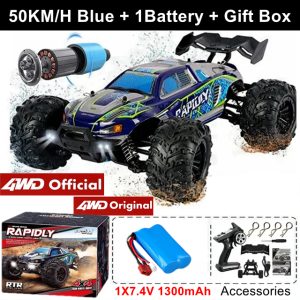 1:16 Scale High Speed RC Off-Road Racing Truck - 4WD Remote Control Toy - 50KM Blue 1Battery
