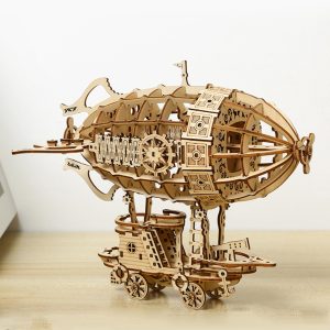 3D Wooden Puzzle Airship Model Kit - Mechanical Brain Teaser