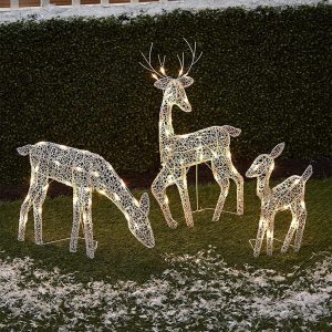 Lighted Mesh Reindeer Christmas Yard Decor - Weatherproof LED Outdoor Display