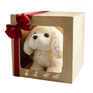 Interactive Plush Robot Puppy Toy - Walking, Barking & Tail Wagging Electronic Pet - White