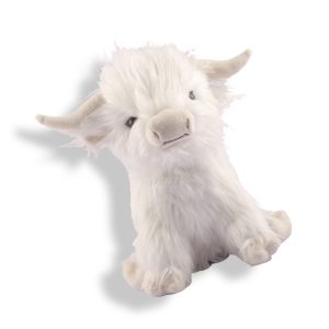 25cm Highland Cow Plush Toy - Soft Stuffed Animal Doll for Kids & Home Decor - White