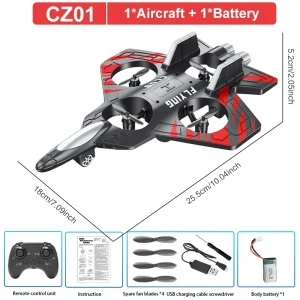 Tegooe RC Stunt Glider for Kids - Durable EPP Foam Remote Control Airplane with 2.4G System - Cz01 Red