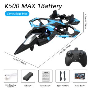 Tegooe RC Stunt Glider for Kids - Durable EPP Foam Remote Control Airplane with 2.4G System - K500 Max Blue