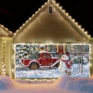 Christmas Garage Door Banner Decoration - Large 3D Effect Holiday Mural for Outdoor Walls & Overlays (Multiple Sizes Available)