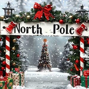 Christmas North Pole Backdrops Xmas Holidays Party Decorations Photography Background Banner Photo Booth Props Party Supplies - Style 6