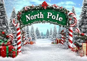 Christmas North Pole Backdrops Xmas Holidays Party Decorations Photography Background Banner Photo Booth Props Party Supplies - Style 1