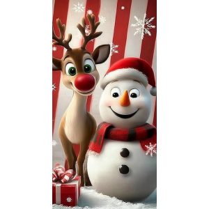 Gold Theme Snowman Linings For Christmas Doors Xmas Door Cover Outdoor Garden Front Door Decoration New Year 2026 Party Supplies - Dn-55646