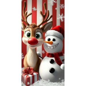 Gold Theme Snowman Linings For Christmas Doors Xmas Door Cover Outdoor Garden Front Door Decoration New Year 2026 Party Supplies - Dn-55648