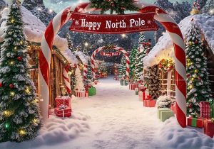 Christmas North Pole Backdrops Xmas Holidays Party Decorations Photography Background Banner Photo Booth Props Party Supplies - Style 5