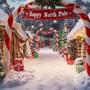 Christmas North Pole Backdrops Xmas Holidays Party Decorations Photography Background Banner Photo Booth Props Party Supplies - Style 5