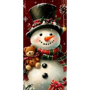 Gold Theme Snowman Linings For Christmas Doors Xmas Door Cover Outdoor Garden Front Door Decoration New Year 2026 Party Supplies - Dn-55649