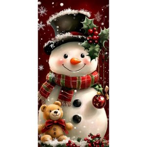Gold Theme Snowman Linings For Christmas Doors Xmas Door Cover Outdoor Garden Front Door Decoration New Year 2026 Party Supplies - Dn-55650