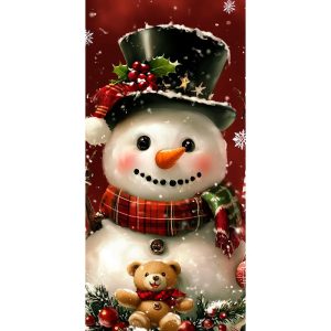 Gold Theme Snowman Linings For Christmas Doors Xmas Door Cover Outdoor Garden Front Door Decoration New Year 2026 Party Supplies - Dn-55651