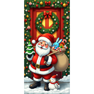 Christmas Door Cover Merry Christmas Background Banner Xmas Fabric Door Banner Photography Hanging Cover Photo Booth Props Decor - 9
