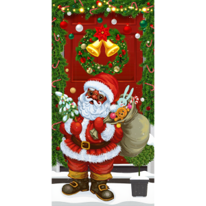 Christmas Door Cover Merry Christmas Background Banner Xmas Fabric Door Banner Photography Hanging Cover Photo Booth Props Decor - 11