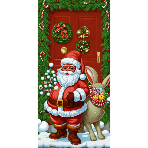 Christmas Door Cover Merry Christmas Background Banner Xmas Fabric Door Banner Photography Hanging Cover Photo Booth Props Decor - 13