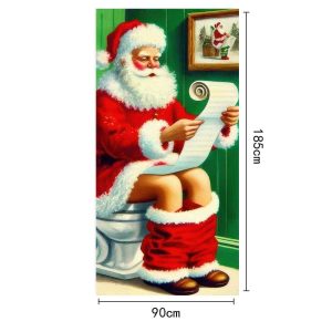 Christmas Door Cover Merry Christmas Background Banner Xmas Fabric Door Banner Photography Hanging Cover Photo Booth Props Decor - 20