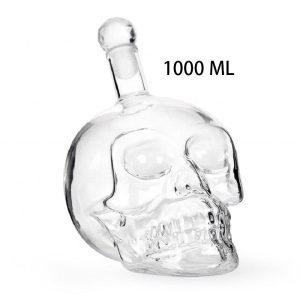 3 Sizes Creativity Glass Skull Head Cups Vodka-shot Whiskey Wine Drinking Bottle Decanter Crystal Bottle Drinkware Bar Tools - 1000ml