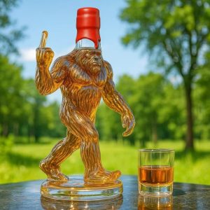 Funny Whiskey Bottle Bigfoot Gorilla Whiskey Bottle High Borosilicate Glass Cocktail Bottle Bar Tool Home Halloween Decoration - A