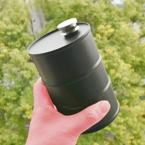 25oz Novelty Oil Drum Hip Flask – Portable 304 Stainless Steel Liquor Jug for Whiskey, Vodka, and Alcohol (Black/Green/Red)