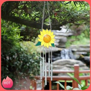 Sunflower Metal Wind Chimes for Windows & Garden Decor - Outdoor/Indoor Hanging Ornament (Tegooe)