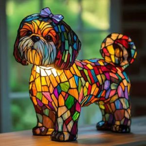 Mystic Cat Resin Art Lamp - Magic Dog U Variant