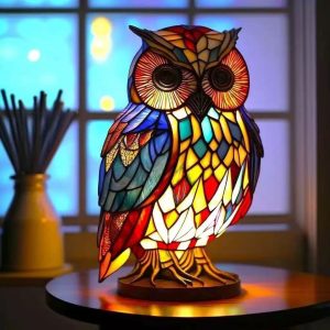 Mystic Cat Resin Art Lamp - Magic Owl